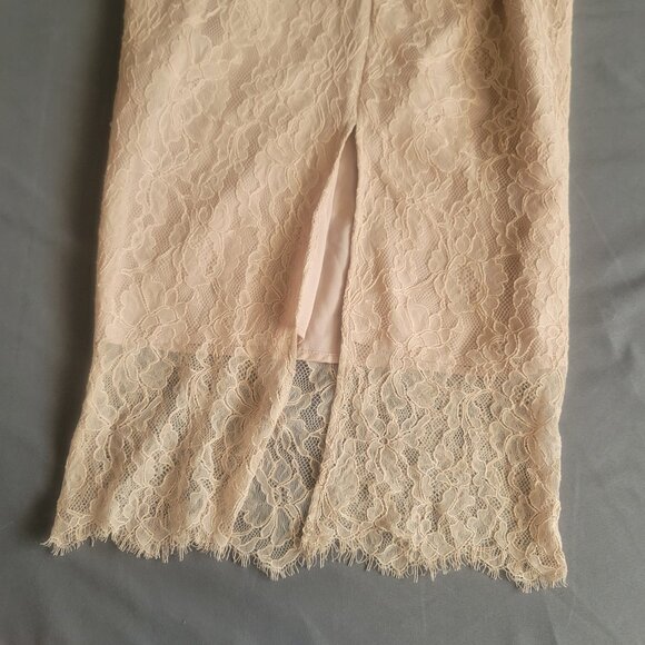Park & Fifth Dress Womens S Champagne Beige Fitted Lace Adjustable Straps Formal - Picture 11 of 14